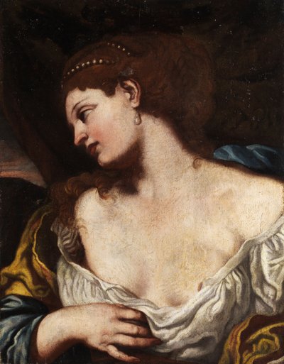 Halve portret van een jonge vrouw (mogelijk Lucretia of Cleopatra) door Unbekannt Unbekannt